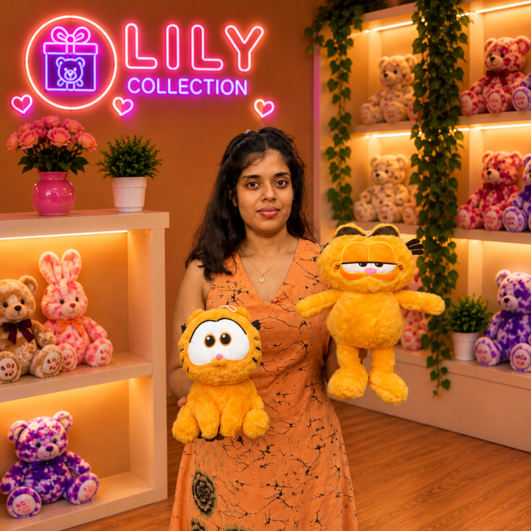 Free Delivery Cute Sitting & Standing Garfield Plush – Premium Quality | Sri Lanka