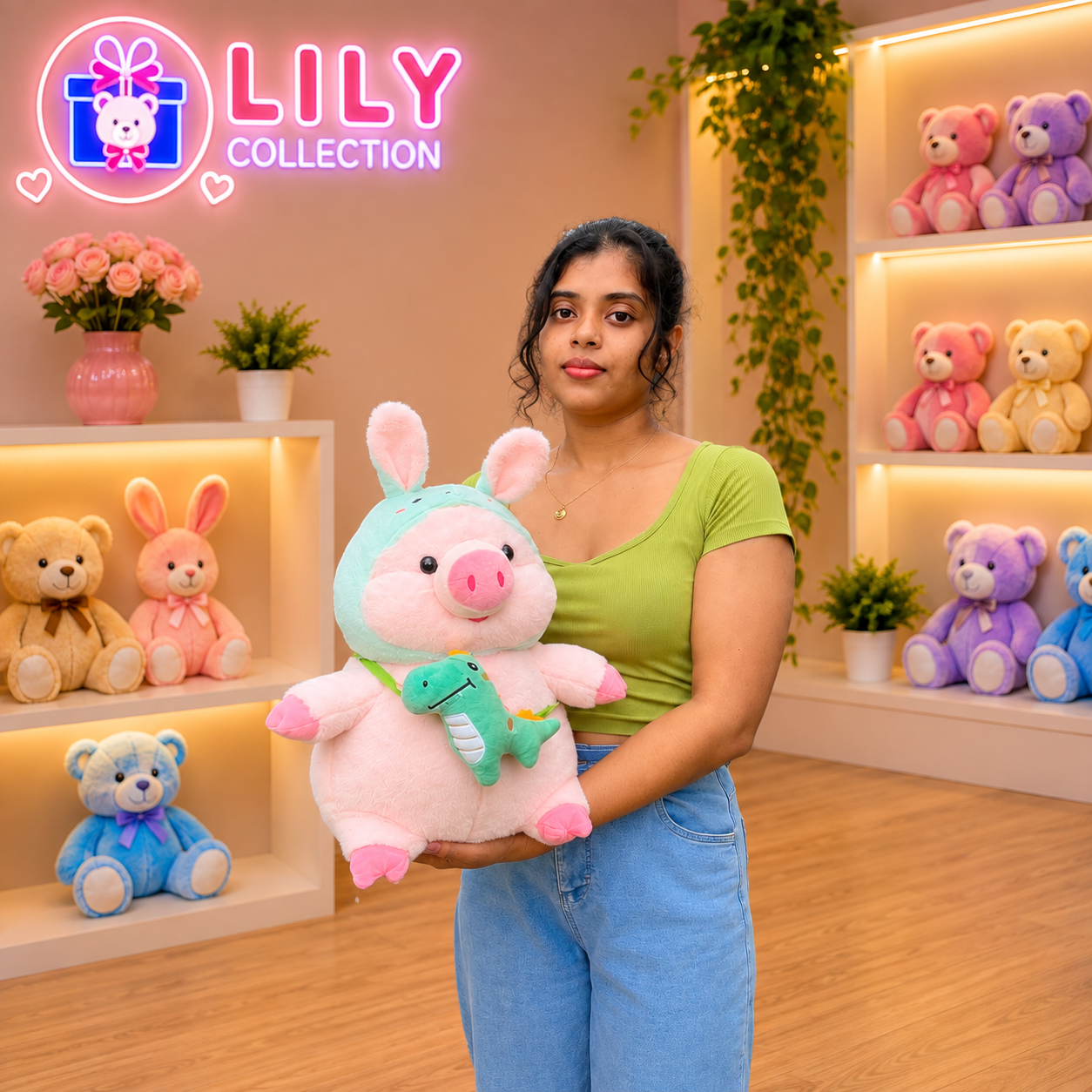Free Delivery🐷 Cute Piggy with Dino toy 40cm | Sri Lanka 3 Free Delivery🐷 Cute Piggy with Dino toy 40cm | Sri Lanka - Image 3