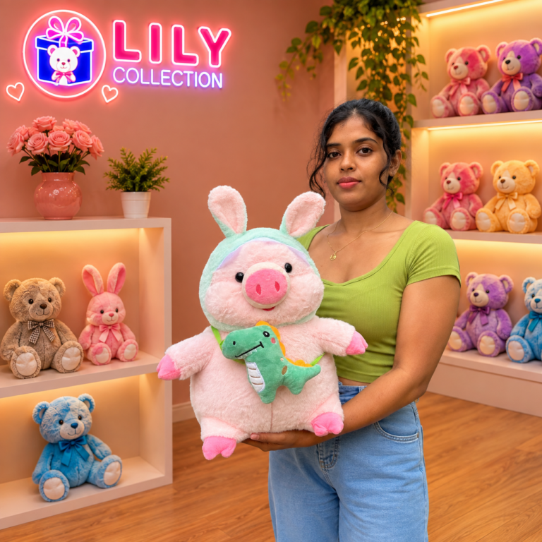 Free Delivery🐷 Cute Piggy with Dino toy 40cm | Sri Lanka