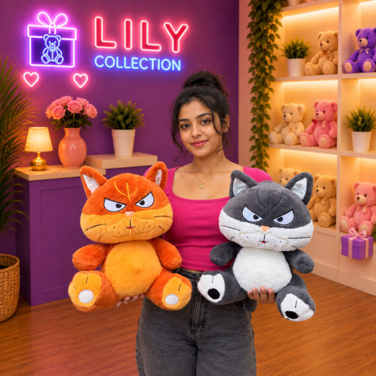 Free Delivery Cute Angry Face Fox Plush Toy – 35cm | Sri Lanka