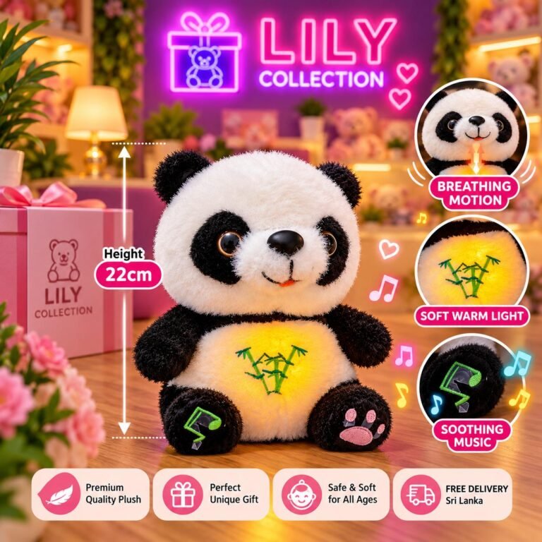 Free Delivery |🐼 Panda Breathing & Soothing Music Plush 22cm | Sri Lanka