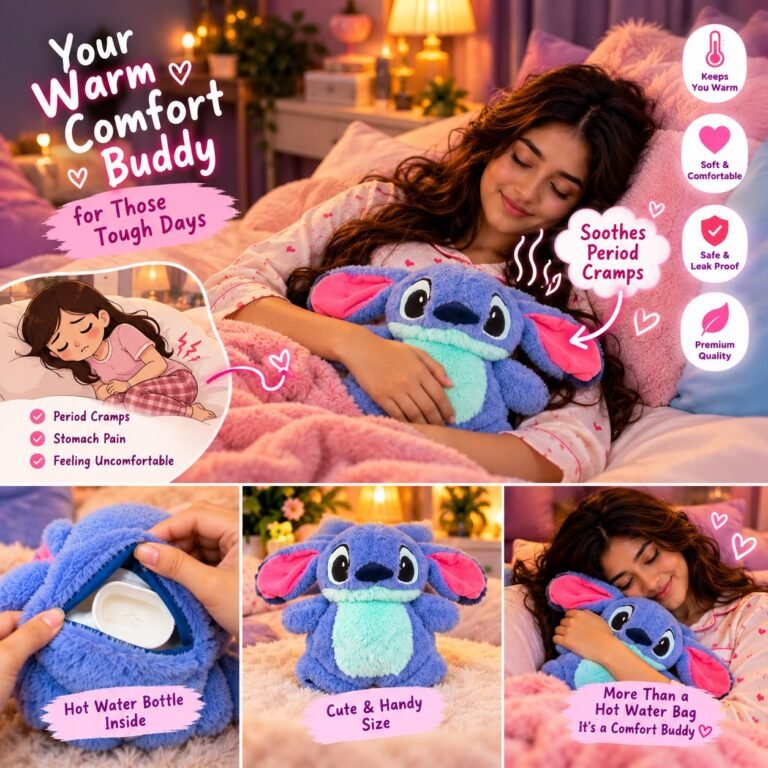 Free Delivery |💙 Stitch Hot Water Bag – 25cm | Sri Lanka