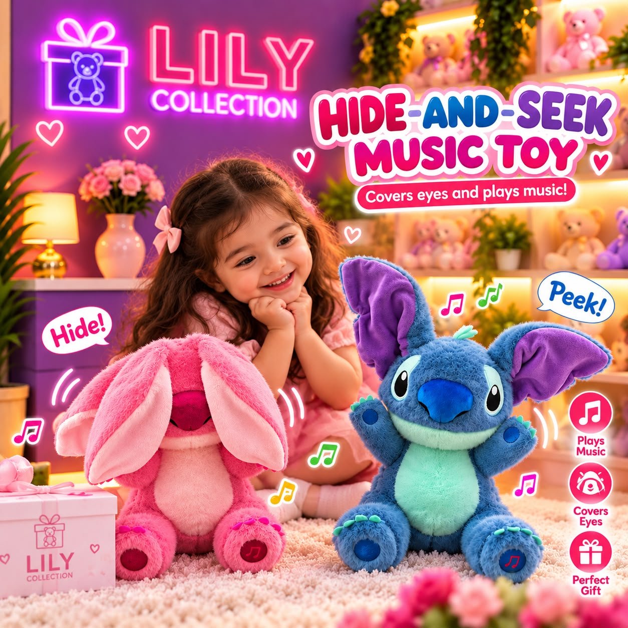 Free Delivery |💙 Stitch Hide-and-Seek Music Plush Toy | Sri Lanka 1 Free Delivery |💙 Stitch Hide-and-Seek Music Plush Toy | Sri Lanka