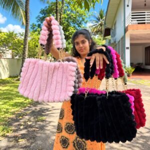Home 23 Alternative view of Free Delivery |👜 Premium Plush Handbags – Lily Collection 💖| Sri Lanka