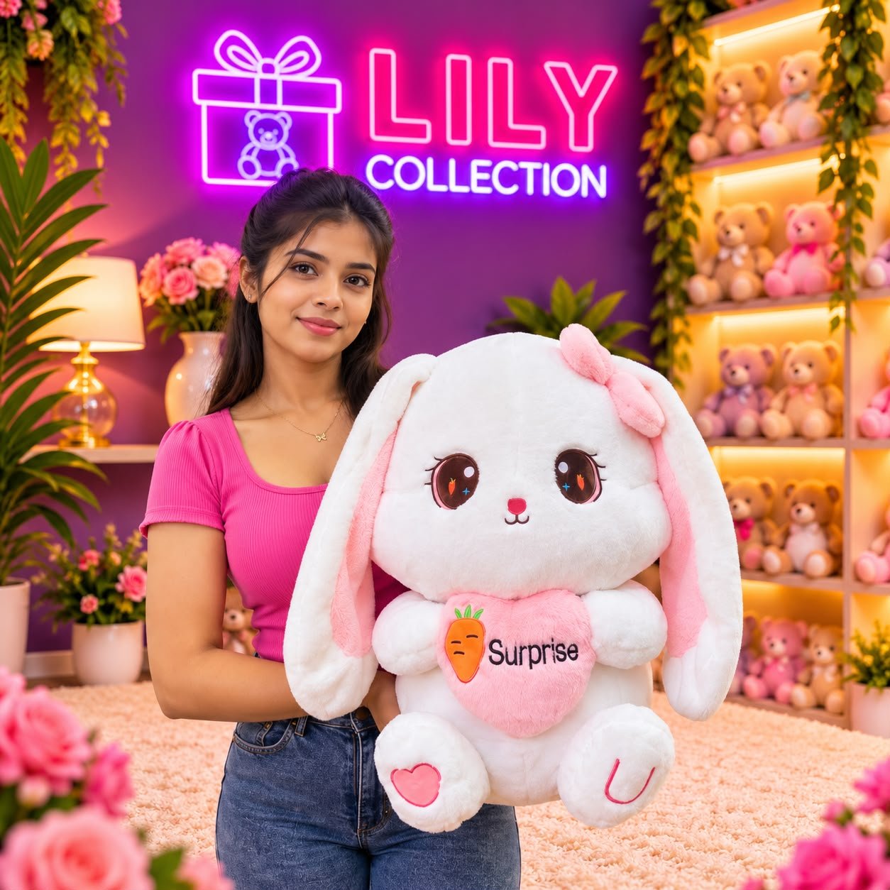 Free Delivery |🐰 Surprise Bunny 50cm – A Hug Full of Love! 💗| Sri Lanka 2 Free Delivery |🐰 Surprise Bunny 50cm – A Hug Full of Love! 💗| Sri Lanka - Image 2