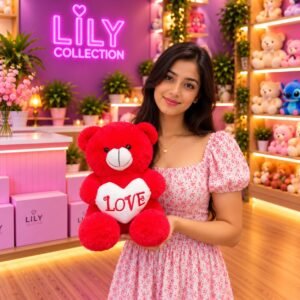 Free Delivery |❤️ Heart Teddy Bear – A Lovely Gift for Someone Special 🧸| Sri Lanka - Image 5